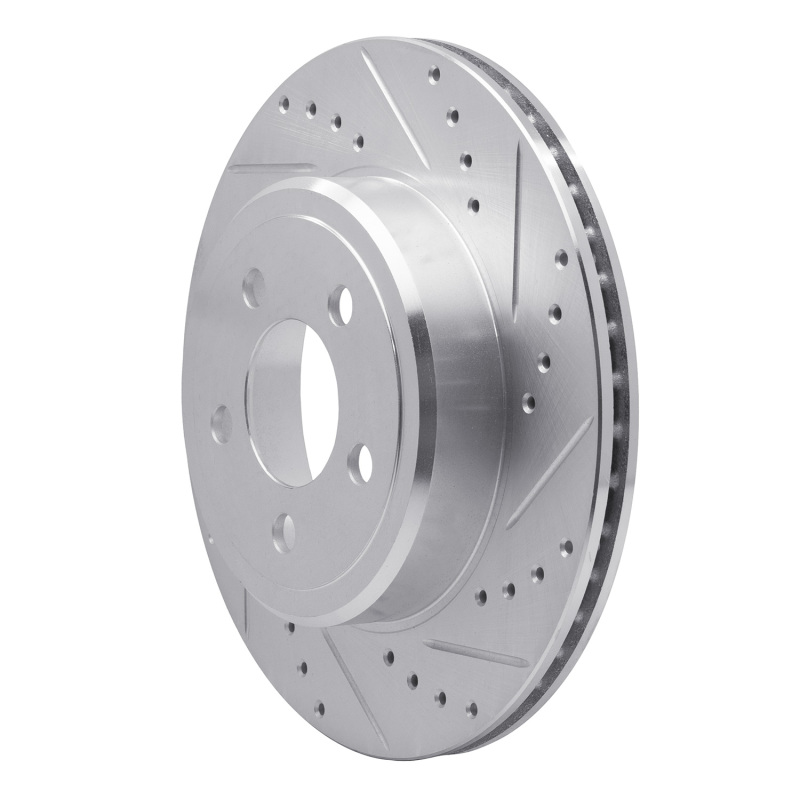 Chrysler 300 Brake Rotor (1) - Rear Right - R1 Concepts - Drilled & Slotted - Silver - `05-`23